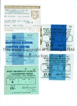 MANCHESTER UNITED Tickets for away matches at West Bromwich Albion on 25/10/69, 22/10/77, 5/5/79