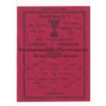 ARSENAL V LIVERPOOL 1927 FA CUP Single sheet pirate programme issued by Bloom & Sons, for the FA Cup