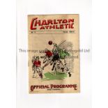 CHARLTON ATHLETIC V DERBY COUNTY 1936 Programme for the League match at Charlton 14/11/1936.