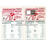 MANCHESTER UNITED Two single sheet programmes for home Lancashire Senior Cup ties v Netherfield 7/