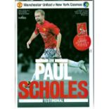PAUL SCHOLES AUTOGRAPH 2011 Signed 12 x 8 photo of iconic Manchester United midfielder shaking hands