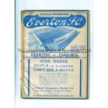 CHELSEA Programme for the away League match v Everton 13/11/1937, tape repair to spine and edges,