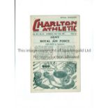 THE ARMY V THE R.A.F. 1947 AT CHARLTON ATHLETIC F.C. Programme for the match at the Valley 17/5/