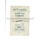 SWANSEA TOWN V ALDERSHOT 1947 Programme for the Combination Cup tie at Swansea 4/4/1947, creased,