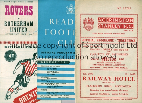 1950'S FOOTBALL PROGRAMMES Six programmes: Notts. County v Chelsea 54/5 FA Cup, Football League v