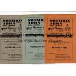 SWINDON TOWN Three home programmes for the League matches v Norwich City 11/9/1947, Bristol City