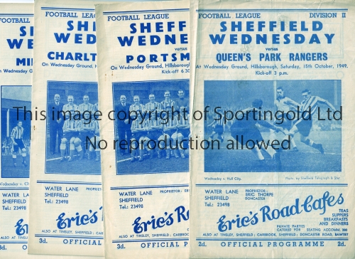 SHEFFIELD WEDNESDAY Approximately 46 home 1950's programmes including v Queen's Park Rangers 15/10/