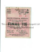 1949 FA CUP FINAL Seat ticket for Wolves v Leicester City, minor wear on the left on entry and