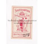 SOUTHAMPTON Joint home programme for the London Combination match v Clapton Orient and Southampton