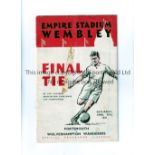 1939 FA CUP FINAL / PORTSMOUTH V WOLVERHAMPTON WANDERERS Programme for the match at Wembley 29/4/