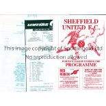 MANCHESTER UNITED Sixteen away single sheet programmes for the Pontin's League matches for the