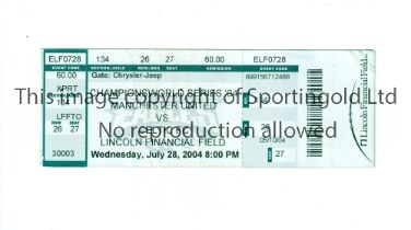 MANCHESTER UNITED Ticket for the match against Celtic in USA on 28/7/2004 at Lincoln Financial