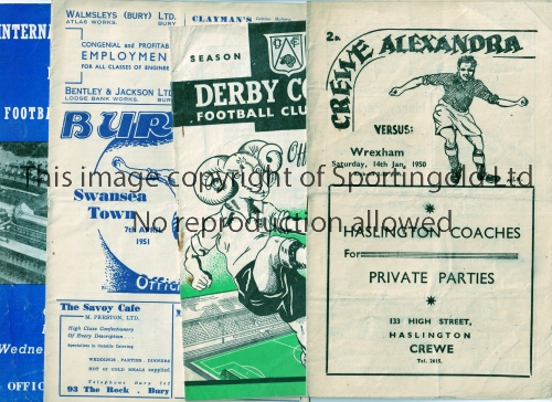 1950'S FOOTBALL PROGRAMMES Over 40 League programmes from the 1950's including, Crewe Alexandra v