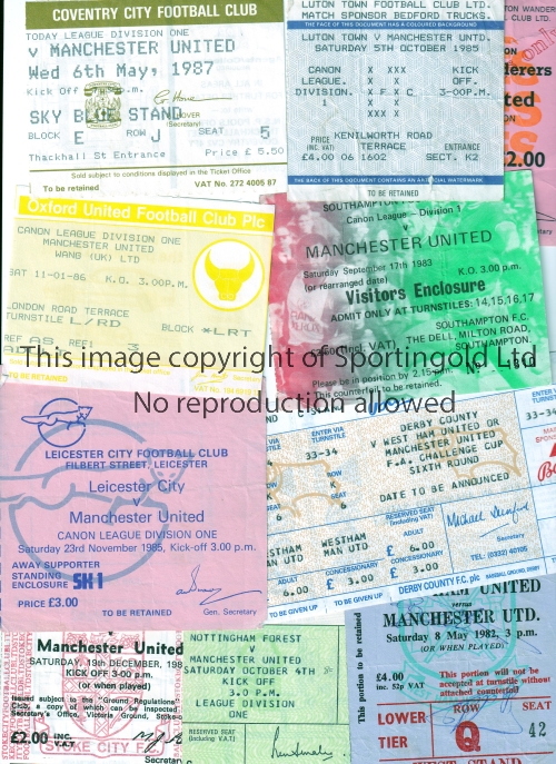MANCHESTER UNITED Tickets for 1980's away matches: 80/1 Nottingham Forest, 81/2 West Ham United,