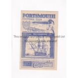 PORTSMOUTH V CRYSTAL PALACE 1942 Programme for the League match at Portsmouth 6/4/1942, horizontal