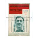 MANCHESTER UNITED Pirate programme for the home FA Cup 5th round v Yeovil Town 12/2/1949,