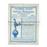 TOTTENHAM HOTSPUR Programme for the home Combination Cup tie v Charlton Athletic 14/2/48, folded and