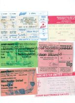 MANCHESTER UNITED Tickets for matches against Derby County, homes 25/2/76, 2/4/88, 13/1/90 plus