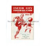 EXETER CITY V PORT VALE 1947 Programme for the League match at Exeter 4/1/47, horizontal crease,