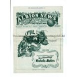 WEST BROMWICH ALBION V SWANSEA TOWN 1945 Programme for the FL South match at West Bromwich 25/8/