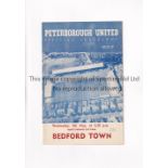 PETERBOROUGH UNITED V BEDFORD TOWN 1959 Programme for the Hunts Premier Cup Final tie at