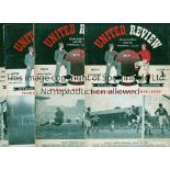 MANCHESTER UNITED Five home programmes for the matches for the season 1950/51 v Portsmouth 21/10,