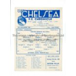 CHELSEA Single sheet home programme for the Football Combination match v Swindon Town 20/11/1948,