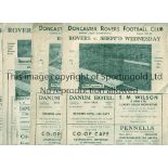 DONCASTER ROVERS Five home programmes for the League matches v Sheffield Wednesday 4/10/1947, Fulham
