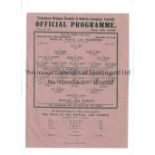 ROYAL NAVY AND MARINES V R.A.F. 1939 AT TOTTENHAM HOTSPUR F.C. Single sheet programme for the