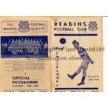 READING Two home programmes for the League matches v Aldershot 16/10/1948, re-stapled and minor