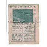 DONCASTER ROVERS V ROTHERHAM UNITED 1951 Programme for the Sheffield and Hallamshire County FA Cup