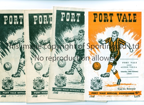 PORT VALE Twenty home programmes, including v Fulham 4/2/1956, Middlesbrough 28/4/1956, Swindon Town