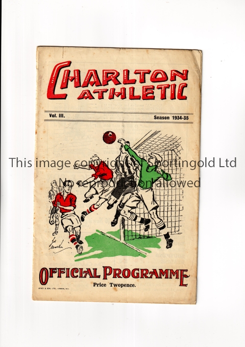 CHARLTON ATHLETIC V QUEEN'S PARK RANGERS 1935 Programme for the League match at Charlton 23/2/