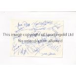 ENGLAND U-21 AUTOGRAPHS 1987 An 8" X 6" B/W team photo signed in ink on the reverse by 17 players