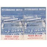 PETERBOROUGH UNITED 1957 FA CUP Two home programmes for the FA Challenge Cup ties v Wolverton Town