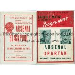 ARSENAL Two home pirate programmes v Blackpool 8/11/1947, issued by G.P. Abbott, Arsenal