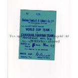 1950 CHARITY SHIELD AT CHELSEA F.A. Ticket for England World Cup Team v FA Canadian Touring Team