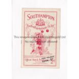 SOUTHAMPTON V BRISTOL CITY 1935 Programme for the London Combination match at Southampton 25/9/1935,