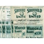 SHEFFIELD UNITED Eight home programmes for the League matches v Burnley 4/10/1947, Stoke City 23/