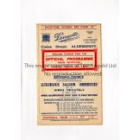 ALDERSHOT V BRISTOL CITY 1934 Programme for the League match at Aldershot 3/2/1934, ex-binder.