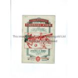 LIVERPOOL Programme for the home Friendly v St. Mirren 20/2/1954, slightly creased and score written