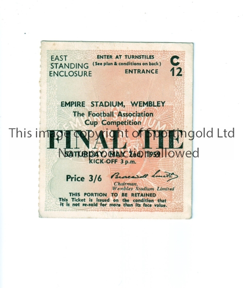 FA CUP FINAL 1959 / NOTTINGHAM FOREST V LUTON TOWN Ticket for the match at Wembley 2/5/1959.