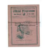 TOTTENHAM HOTSPUR Programme for the home FA Cup tie v Preston North End 6/3/1937, creased. Generally