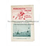 1962 LANCASHIRE SENIOR CUP SEMI-FINAL / MANCHESTER UNITED V LIVERPOOL Programme for the match at Old