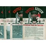 MANCHESTER UNITED Eleven home programmes for the League matches for the season 1952/53 v Chelsea