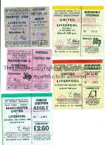 MANCHESTER UNITED Tickets for the home matches against Liverpool on 14/12/68, minor tears, 3/4/72,