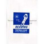 READING V ENFIELD 1963 FA CUP Programme for the FA Cup 1st round tie at Reading 16/11/1963, minor