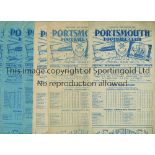 PORTSMOUTH Eleven home programmes for the League matches v Burnley 28/8/1948, Sheffield United 25/