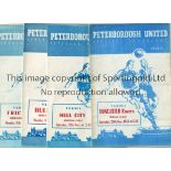 PETERBOROUGH UNITED Four home programmes: Midland league v Doncaster Rovers 20/11/54, horizontal