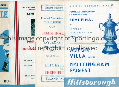 FA CUP SEMI-FINALS Nine programmes: 1959 at Sheffield Wednesday, 1961 at Leeds United, 1962 Replay